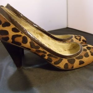 Michael Kors Leopard Calf Hair Round Toe Pumps 9